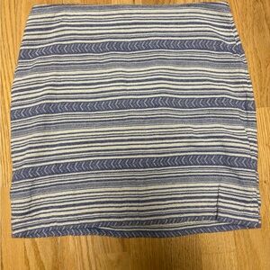 GAP Blue and White Striped Mini Skirt size 2 linen lined Y2K